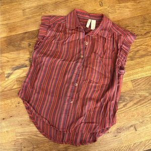 Striped Button-Down Short-Sleeved Shirt
